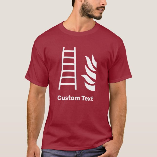 T-shirt Panneau de sécurité de l'échelle d'incendie (Devant)
