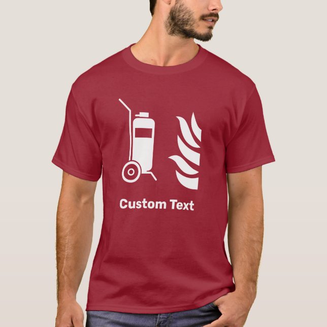 T-shirt Panneau de sécurité de l'extincteur à roues (Devant)