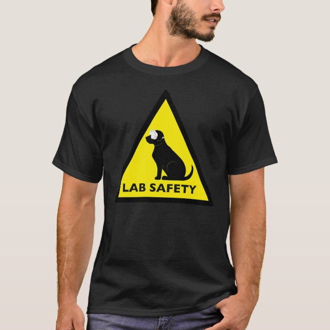 T-shirt Panneau de sécurité du laboratoire Black Labrador  (Devant)