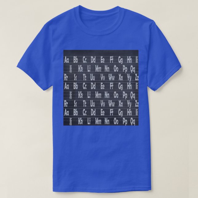 T-shirt Panneau de signalisation alphabétique du tableau d (Design devant)