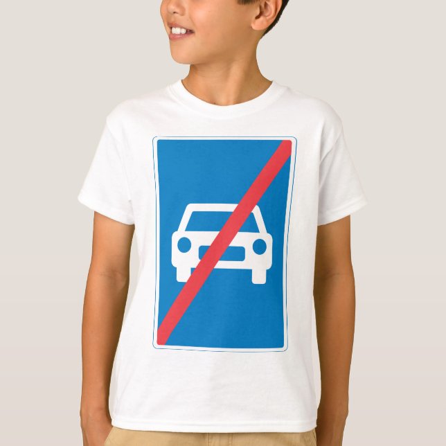 T-shirt Panneau de signalisation de fin d'autoroute (Devant)