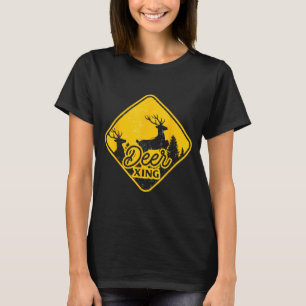 T-shirt Panneau de signalisation de passage de cerfs Noël