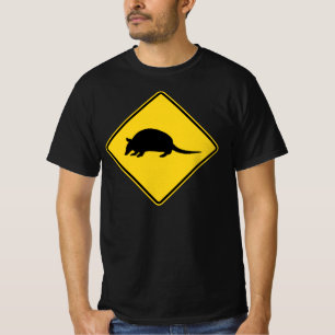 T-shirt Panneau de signalisation de passage de tatou noir