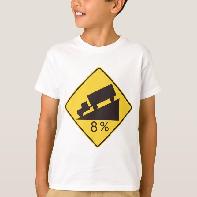 T-shirt Panneau de signalisation de pente forte Avertissem (Devant)