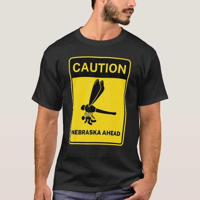 T-shirt Panneau de signalisation de prudence Nebraska deva (Devant)