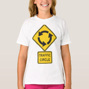 T-shirt Panneau de signalisation de rond-point jaune diama