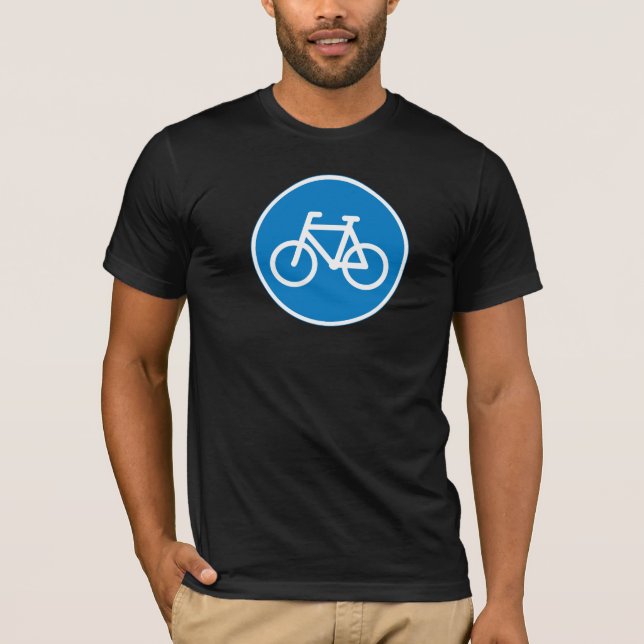 T-shirt Panneau de signalisation de voie cyclable bleu Sym (Devant)