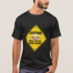 T-shirt Panneau de signalisation Golden Retriever Chien Ca