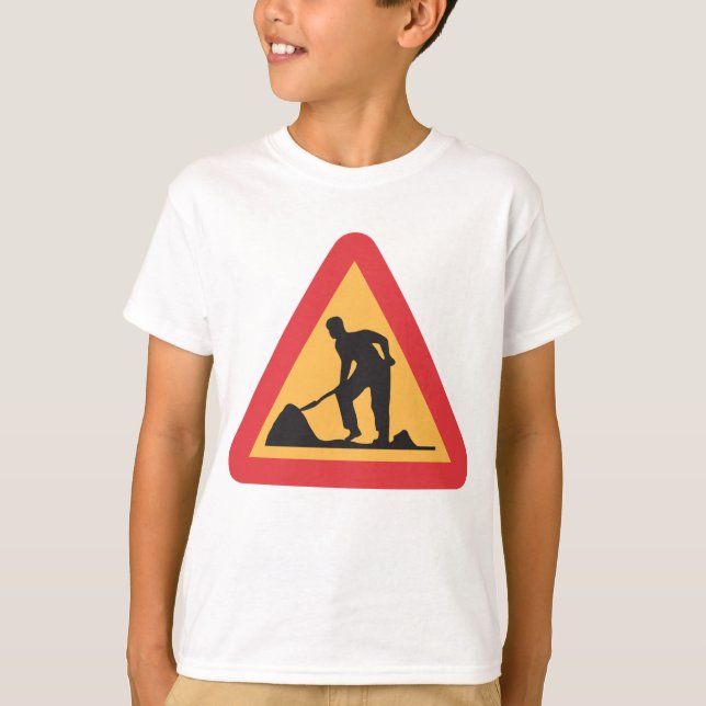 T-shirt Panneau de signalisation routière Avertissement de (Devant)