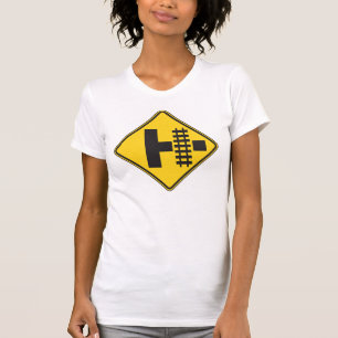 T-shirt Panneau de signalisation routière d'annonce de pas