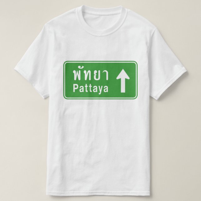 T-shirt Panneau de signalisation routière Pattaya ⚠ Thaïla (Design devant)