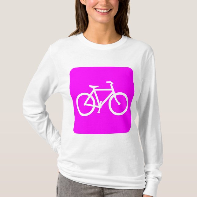 T-shirt Panneau de vélo - Magenta (Devant)