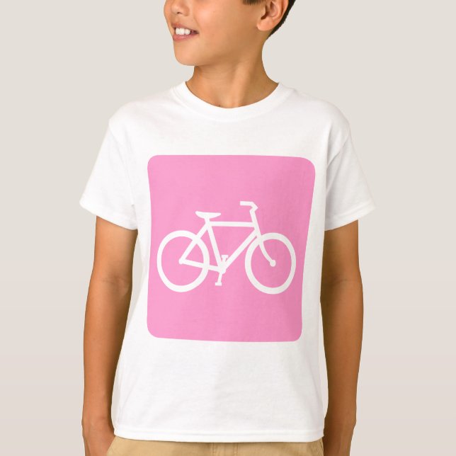 T-shirt Panneau de vélo - Rose (Devant)