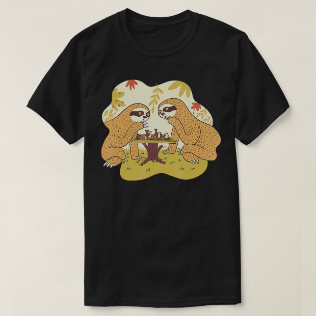 T-shirt Panneau d'échecs Sloth (Design devant)