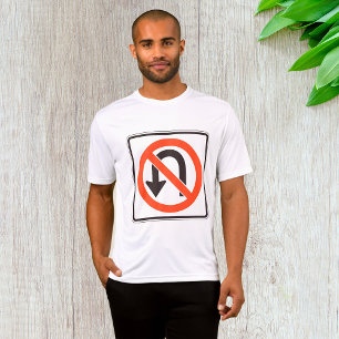 T-shirt Panneau d'interdiction de demi-tour Symbole de séc