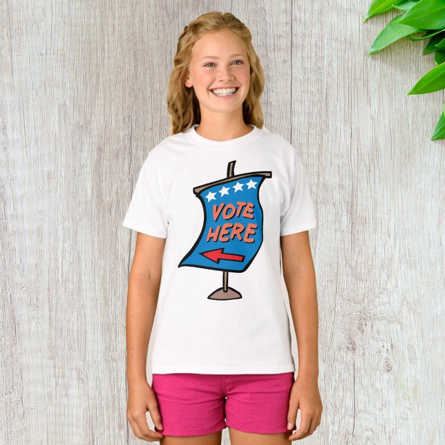 T-shirt Panneau directionnel de vote ici (Créateur téléchargé)
