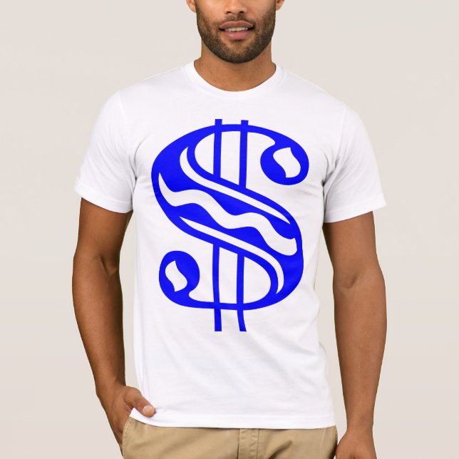 T-shirt Panneau dollar - bleu (Devant)