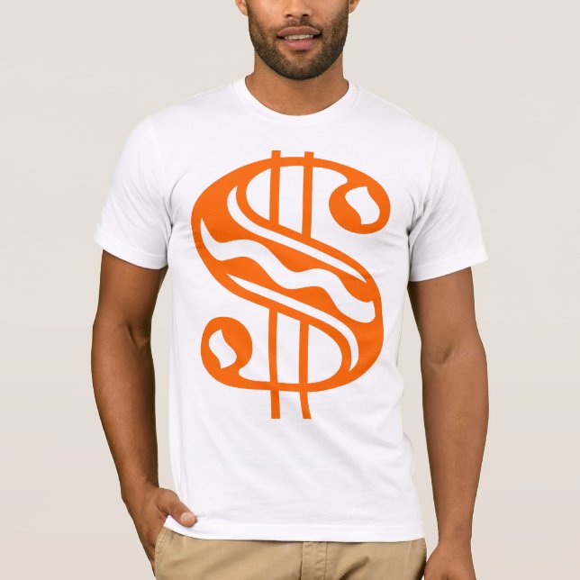 T-shirt Panneau dollar - orange (Devant)