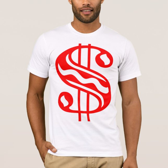 T-shirt Panneau dollar - Rouge (Devant)