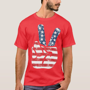 T-shirt Panneau du drapeau de la paix stupéfiant Juillet 4