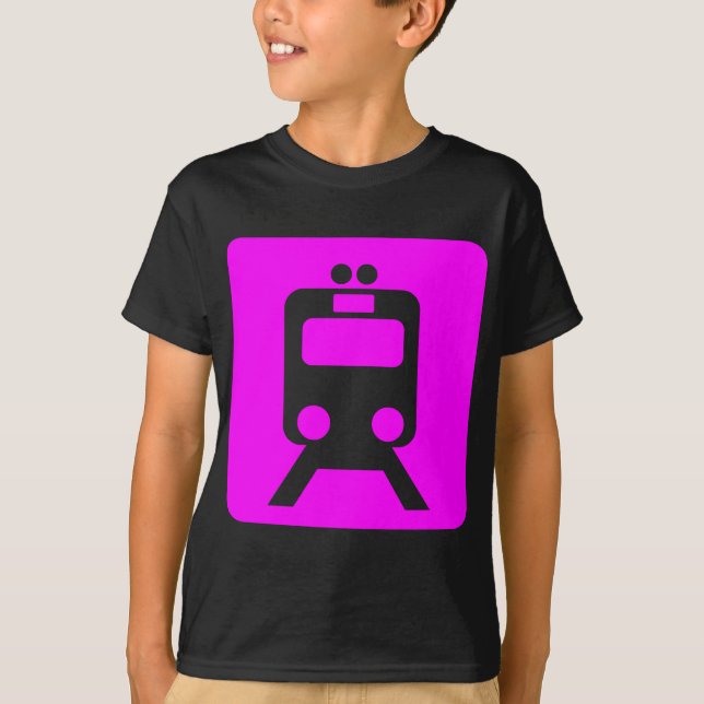 T-shirt Panneau du train - Magenta (Devant)