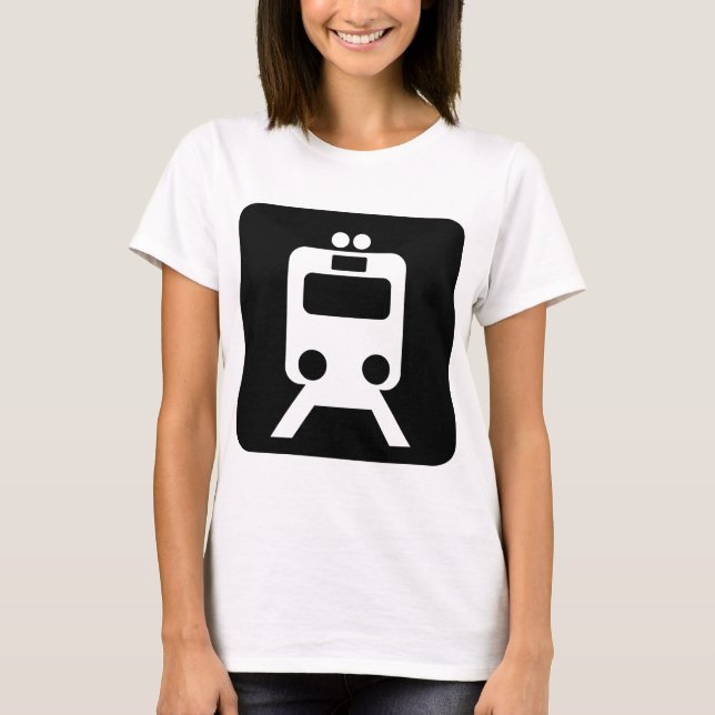 T-shirt Panneau du train - Noir (Devant)