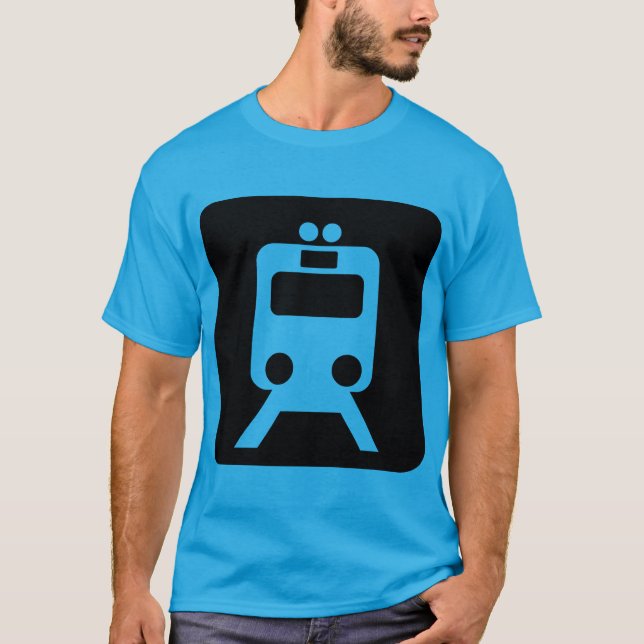 T-shirt Panneau du train - Noir (Devant)