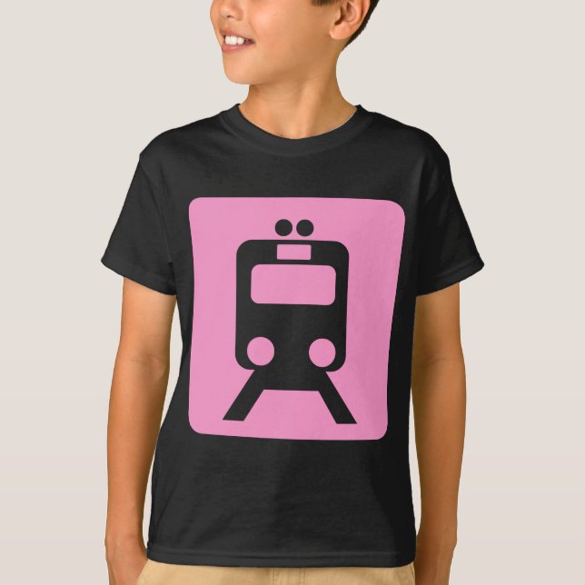 T-shirt Panneau du train - Rose (Devant)