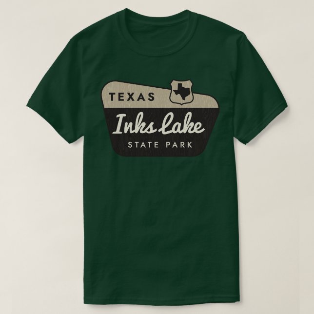 T-shirt Panneau Enks Lake State Park Texas Welcom (Design devant)