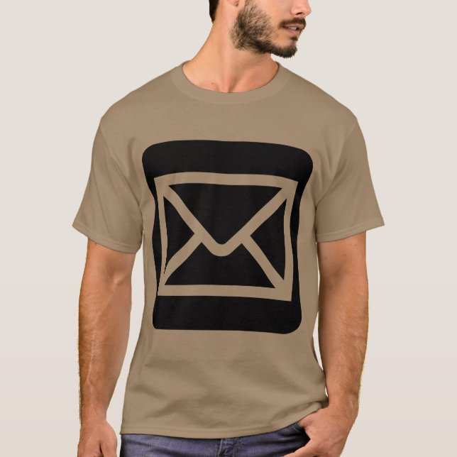 T-shirt Panneau Enveloppe - Noir (Devant)