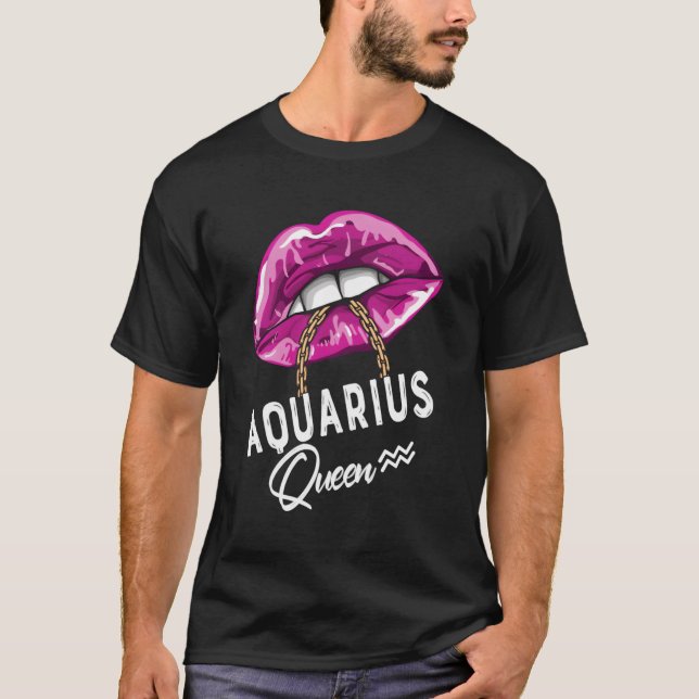 T-shirt Panneau étoile violette Aquarius Queen Zodiac (Devant)