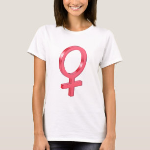 T-shirt Panneau féminin en verre rouge