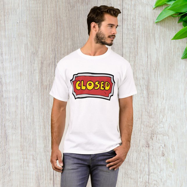 T-shirt Panneau Fermé Jaune Et Rouge (Créateur téléchargé)