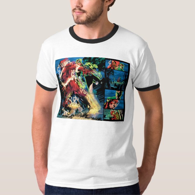 T-shirt Panneau Flash et Lanterne verte (Devant)