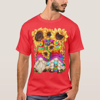 T-shirt Panneau Floral Hippie Tournesol Motif Pour Femmes 