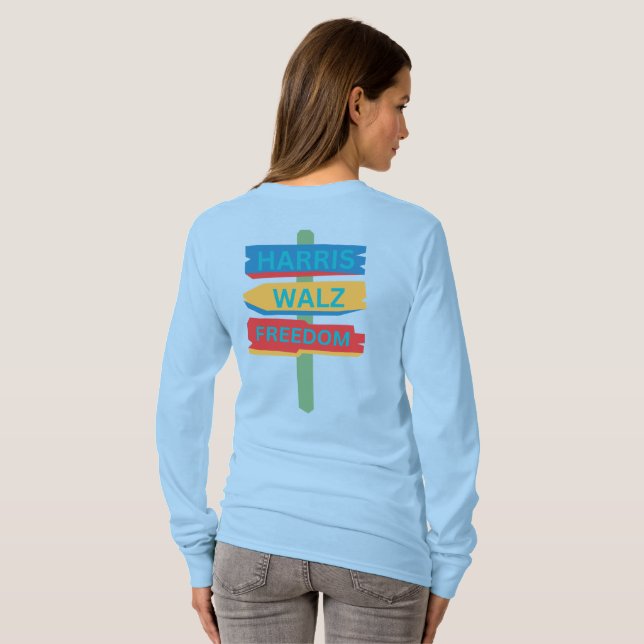 T-shirt Panneau Harris Walz Freedom Beach (Dos entier)