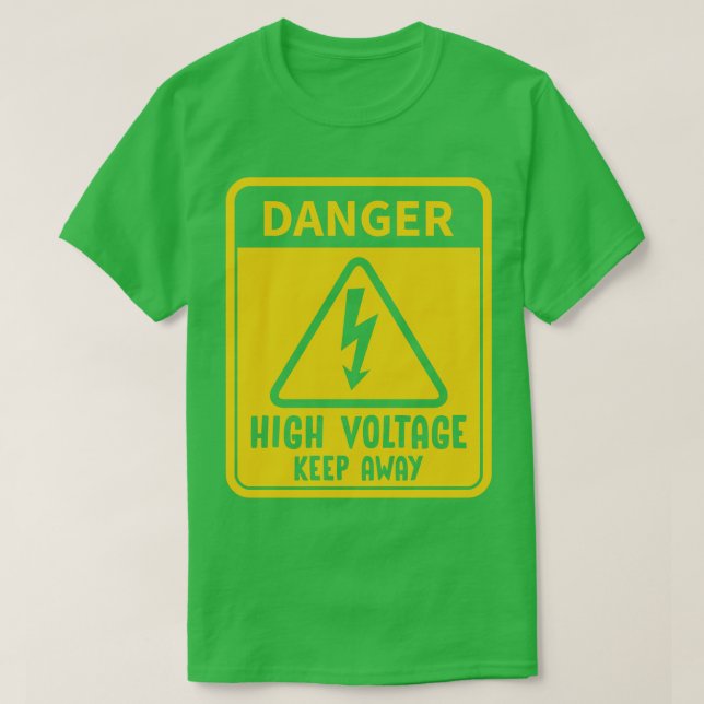 T-shirt Panneau haute tension danger (Design devant)