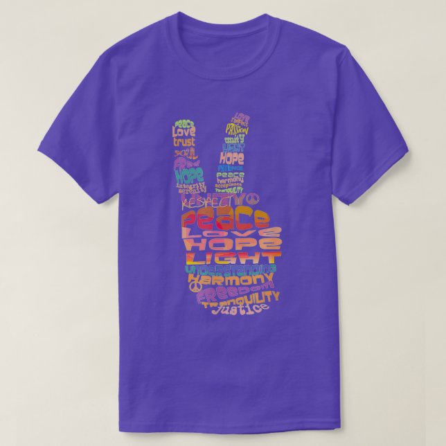T-shirt Panneau Peace Hand Design graphique (Design devant)