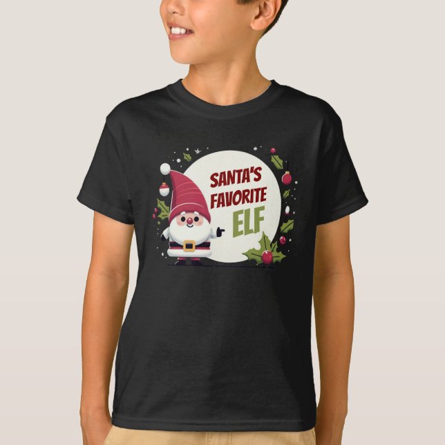 T-shirt Panneau père Noël Elf Tree favori (Devant)