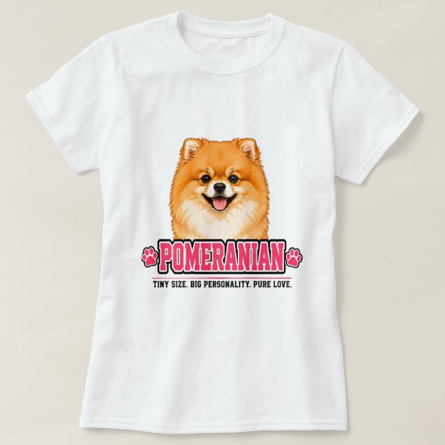 T-shirt 🐾 Panneau pour amateur de Pomeranian 🐾 (Design devant)