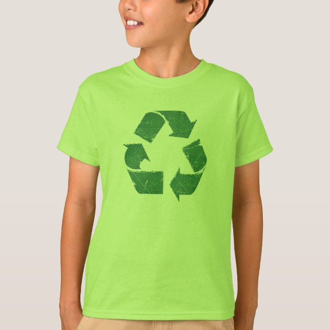 T-shirt Panneau Recyclage vert Vintage (Devant)