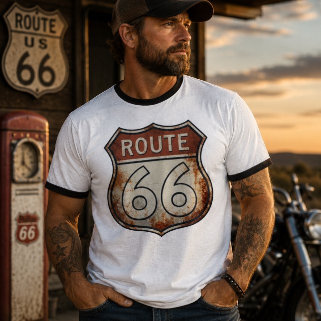 T-shirt Panneau rouillé de la route 66 (Créateur téléchargé)
