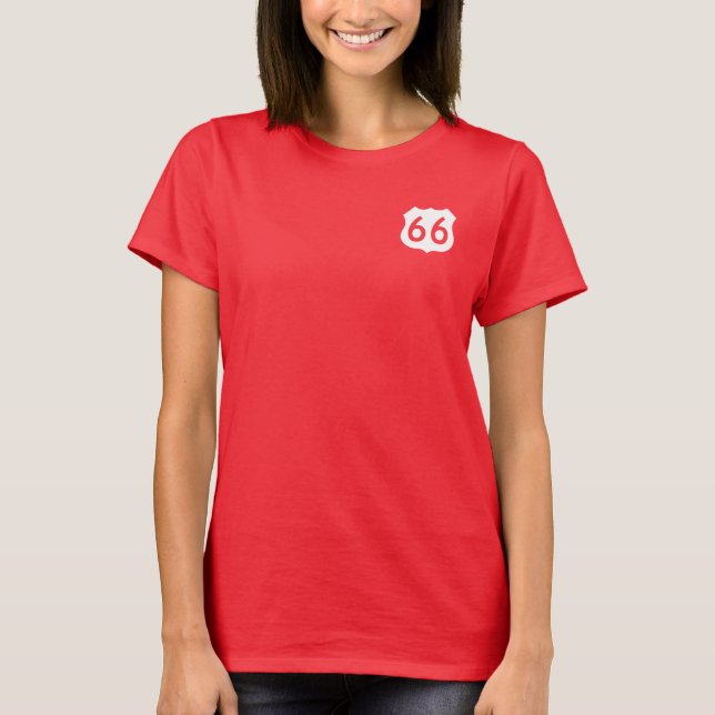 T-shirt Panneau Route 66 - Nouveau style (Devant)