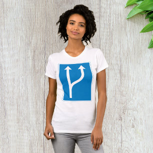 T-shirt Panneau routier bleu deux flèches droites