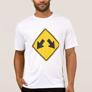 T-shirt Panneau routier d'avertissement de deux flèches ve