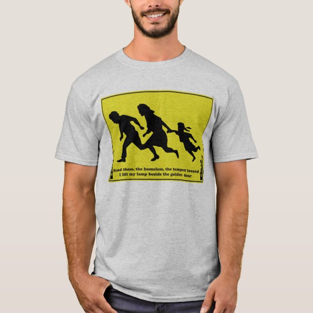 T-shirt Panneau routier de croisement de famille (Devant)