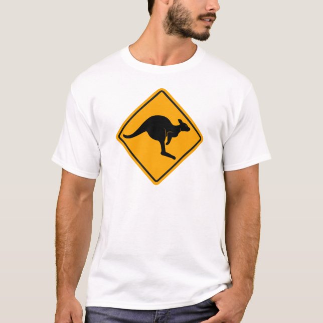 T-shirt Panneau routier de kangourou (Devant)