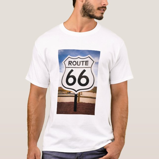 T-shirt Panneau routier de l'itinéraire 66, Arizona (Devant)