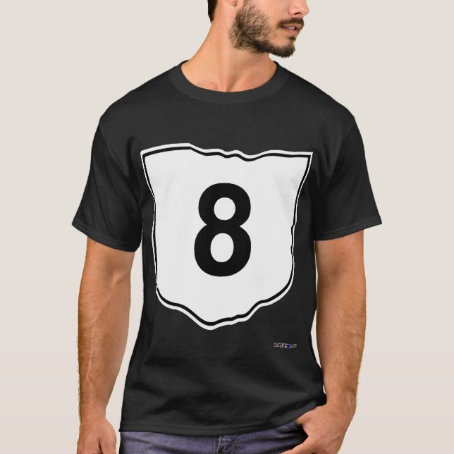 T-shirt Panneau routier de l'itinéraire 8 (Devant)