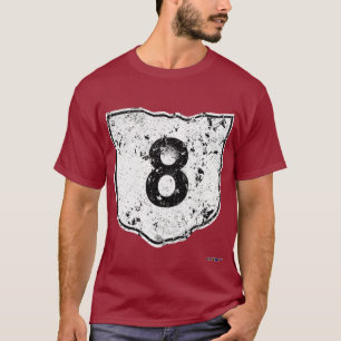 T-shirt Panneau routier de l'itinéraire 8 - affligé